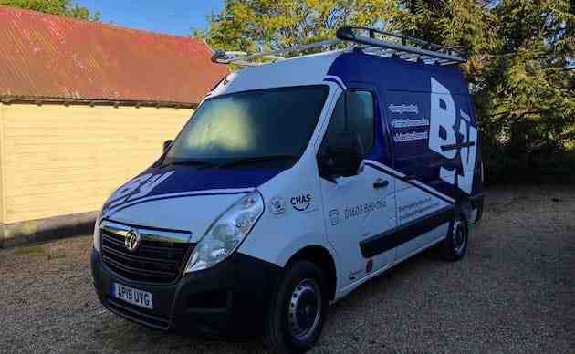 B&W van parked at our offices in Poringland, Norwich